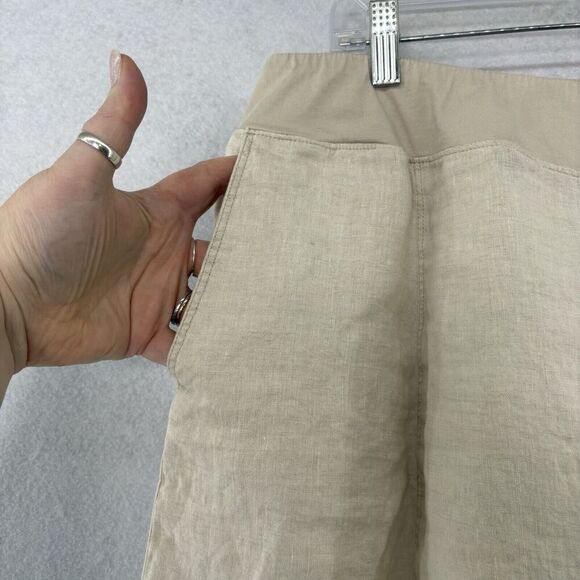 Caslon Women’s Natural Linen Color Mini Flare Paneled Skirt Size Large Work‎ - Picture 3 of 6